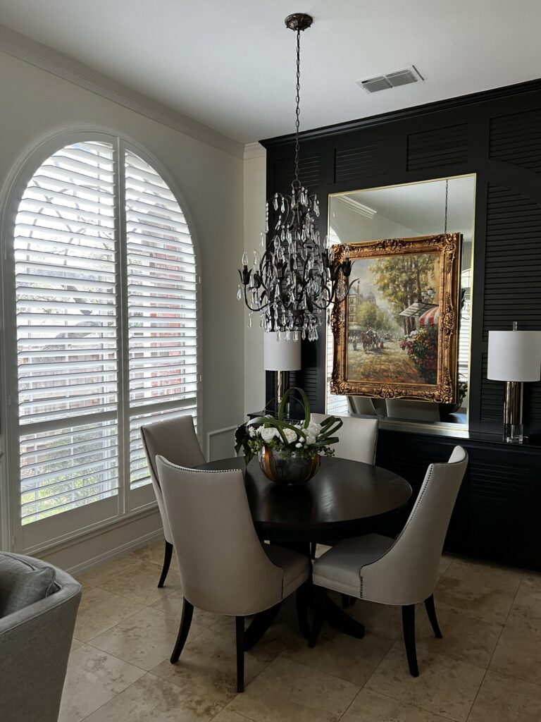 Arch Shutter Dining Room West Houston Suburbs